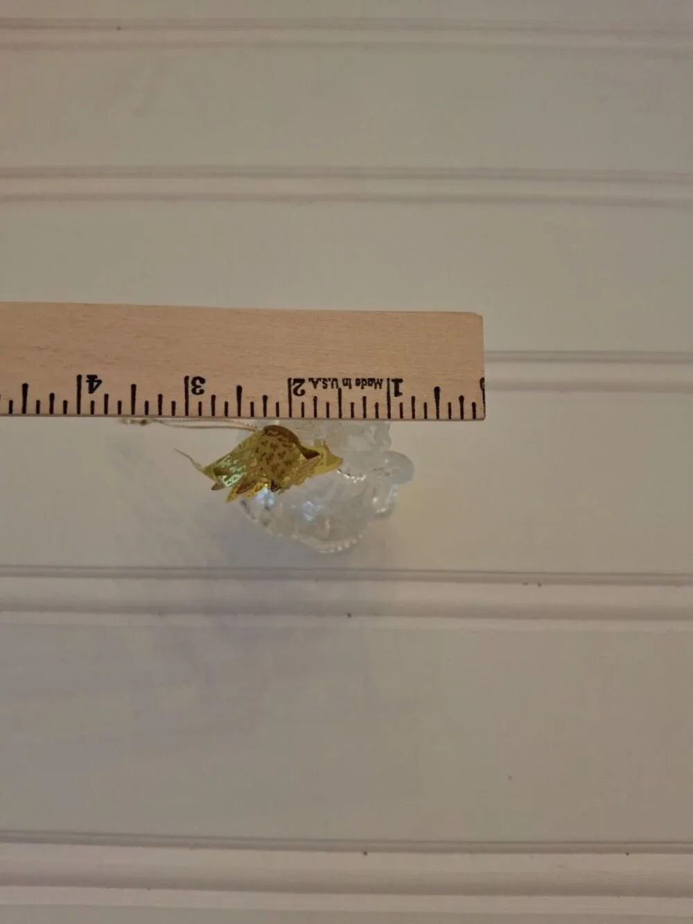 Vintage Plastic Angel Ornament Gold Wings Trumpet Christmas Holiday Decor 5